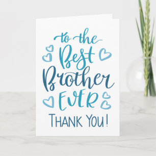 Bester Bruder Danke für Typografie in blau Karte
