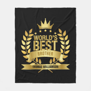 Bester Bruder der Welt Schwarz und Gold Spaß Fleecedecke