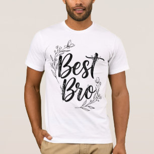 Bester Bruder Elegante Florale Typografie T-Shirt