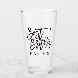 Bester Bruder Geschenk schwarze Skripttypografie N Glas