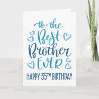 Bester Bruder je 35. Geburtstag Typografie in Blau