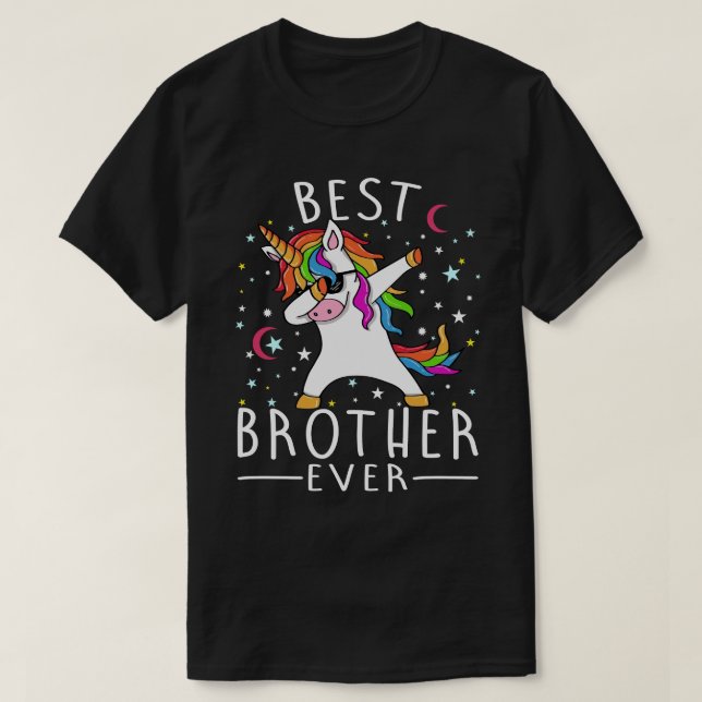 Bester Bruder je Dabbing Unicorn T-Shirt (Design vorne)