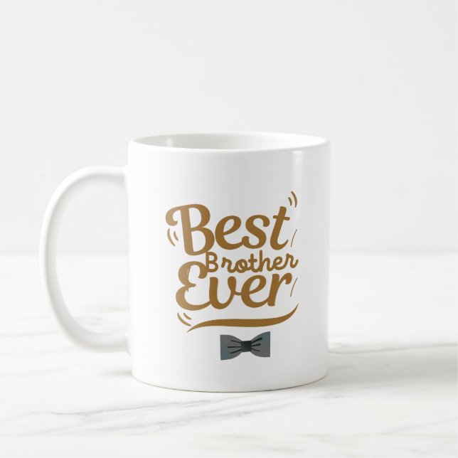 Bester Bruder je Tasse, Geschenk für Geschwister Kaffeetasse (Links)