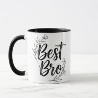 Bester Bruder Minimalistischer Floral Schriftzug