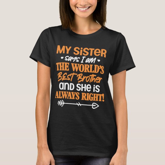Bester Bruder Schwester Sibling T-Shirt (Vorderseite)