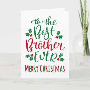 Bester Bruder überhaupt Frohe Weihnachten Typograf Karte