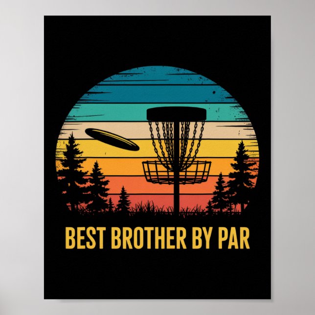 Bester Bruder Von Par Frisbee Golf Spieler Retro D Poster (Vorne)