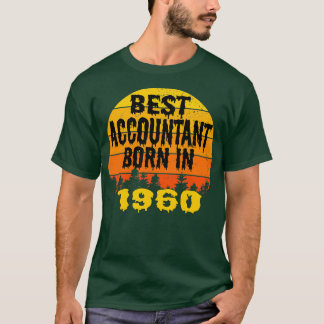 Bester Buchhalter Geboren 1960 Geburtstag Vintag T-Shirt