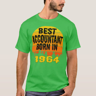 Bester Buchhalter Geboren 1964 Geburtstag Vintag T-Shirt