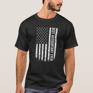 Bester Buchhalter je amerikanische Flagge Veteran T-Shirt