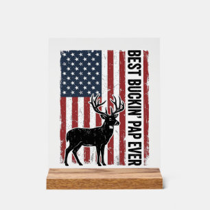 Bester Buckin Pap Ever Hirsch Flagge Vintage Vecto Acrylschild
