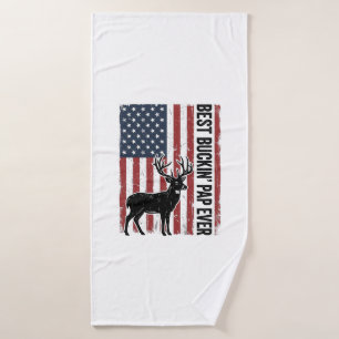 Bester Buckin Pap Ever Hirsch Flagge Vintage Vecto Badehandtuch