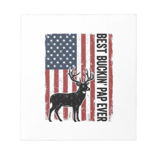 Bester Buckin Pap Ever Hirsch Flagge Vintage Vecto Notizblock