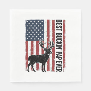 Bester Buckin Pap Ever Hirsch Flagge Vintage Vecto Serviette