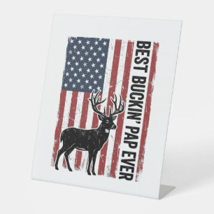 Bester Buckin Pap Ever Hirsch Flagge Vintage Vecto Sockelschild