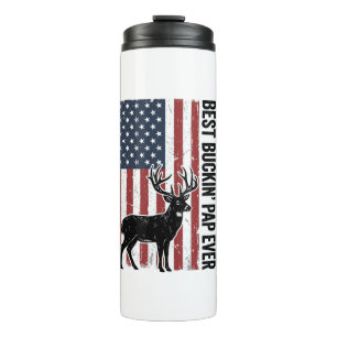 Bester Buckin Pap Ever Hirsch Flagge Vintage Vecto Thermosbecher