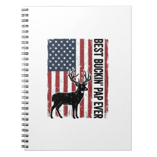Bester Buckin Pap Ever Hirschflagge Vintage Vector Notizblock