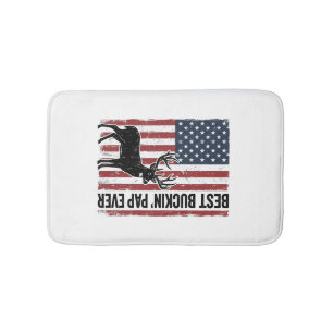 Bester Buckin Pap Ever Hirschflagge Vintage Vektor Badematte