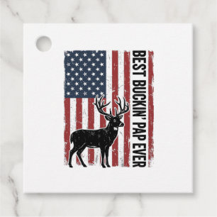 Bester Buckin Pap Ever Hirschflagge Vintage Vektor Geschenkanhänger