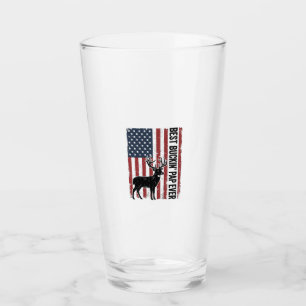 Bester Buckin Pap Ever Hirschflagge Vintage Vektor Glas