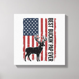 Bester Buckin Pap Ever Hirschflagge Vintage Vektor Leinwanddruck