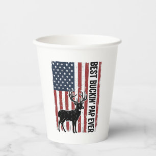 Bester Buckin Pap Ever Hirschflagge Vintage Vektor Pappbecher