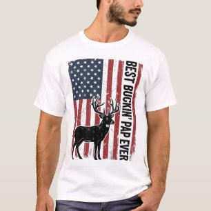 Bester Buckin Pap Ever Hirschflagge Vintage Vektor T-Shirt