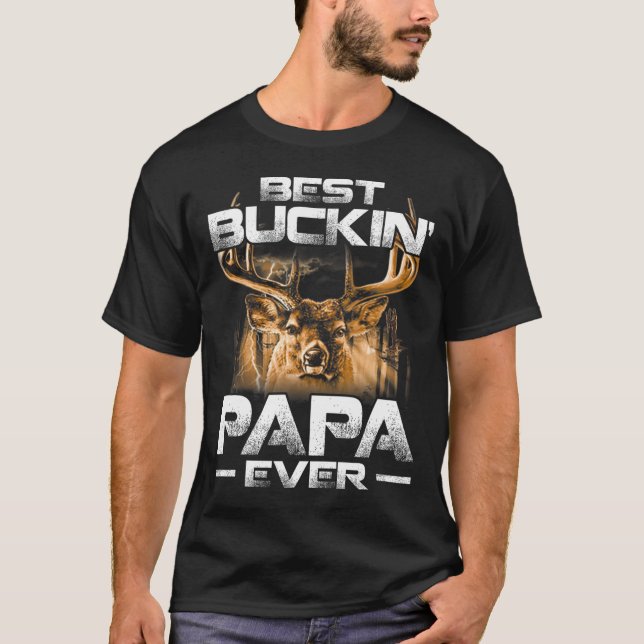 Bester Buckin' Papa Ever Shirt Hirschjagd Bucking (Vorderseite)