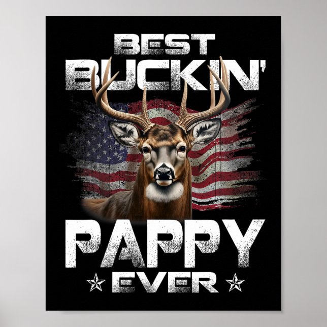 Bester Buckin' Pappy je US-Flagge Hirschjagd Fath Poster (Vorne)