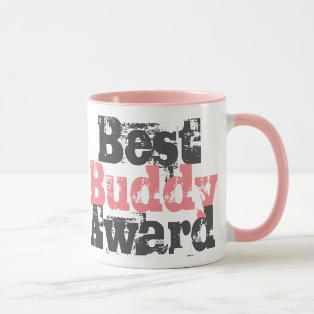 Bester Buddy Award in der Tasse Rosa und Grau (Rechts)