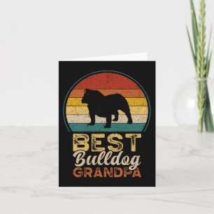 Bester Bulldog-Großvater Retro-Sonnenuntergang Vin Karte
