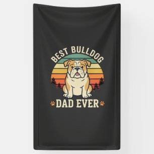 Bester Bulldoggen-Vater Aller Zeiten Retro-Vektor Banner