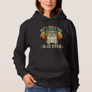 Bester Bulldoggen-Vater Aller Zeiten Retro-Vektor Hoodie