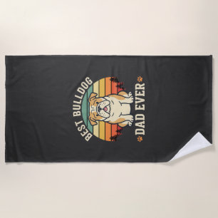 Bester Bulldoggen-Vater Aller Zeiten Retro-Vektor Strandtuch