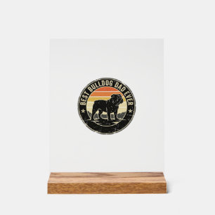 Bester Bulldoggen-Vater Aller Zeiten Vintage-Hunde Acrylschild