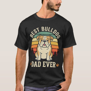 Bester Bulldoggen-Vater überhaupt Retro-Vektor T-Shirt