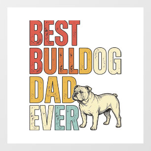 Bester Bulldoggen-Vater überhaupt Vintage-Ätz-Shir Fensteraufkleber