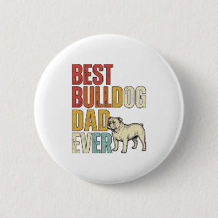 Bester Bulldoggen-Vater überhaupt Vintage-Engravin Button
