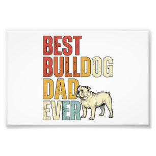 Bester Bulldoggen-Vater überhaupt Vintage-Gravur-S Fotodruck