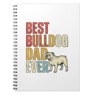 Bester Bulldoggen-Vater überhaupt Vintage-Gravur-S Notizblock