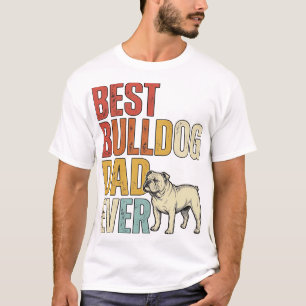 Bester Bulldoggen-Vater überhaupt Vintage-Gravur-S T-Shirt