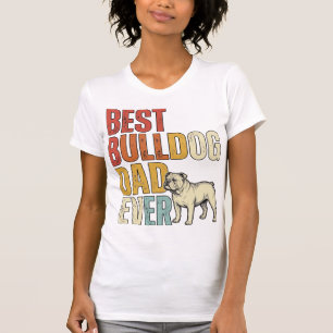 Bester Bulldoggen-Vater überhaupt Vintage-Gravur-S T-Shirt
