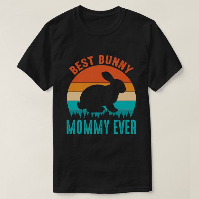Bester Bunny MOMMY je Vintager Vatertag T-Shirt (Design vorne)