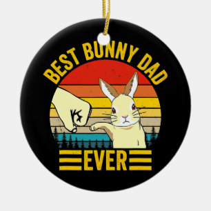 Bester Bunny-Vater aller Zeiten Vintage-Kaninchenl Keramik Ornament