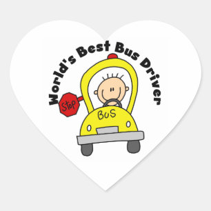 Bester Busfahrer der Welt Herz-Aufkleber
