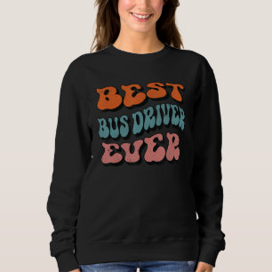 Bester Busfahrer je, Retro Groovy Bus Driver Squa Sweatshirt