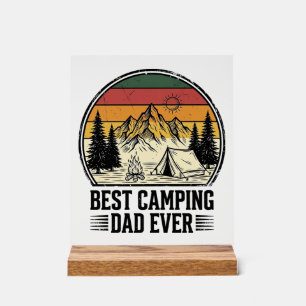 Bester Camping-Vater Aller Zeiten Vintage Outdoor- Acrylschild