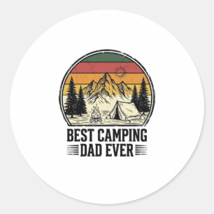 Bester Camping-Vater Aller Zeiten Vintage Outdoor- Runder Aufkleber