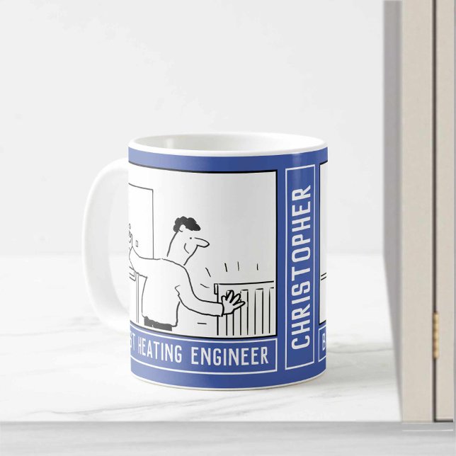 Bester Cartoon für Heizungstechnik mit Namensauswa Kaffeetasse (Von Creator hochgeladen)