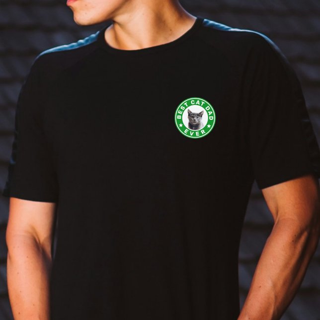 Bester Cat Dog Vater je benutzerdefinierten Foto T T-Shirt (Von Creator hochgeladen)